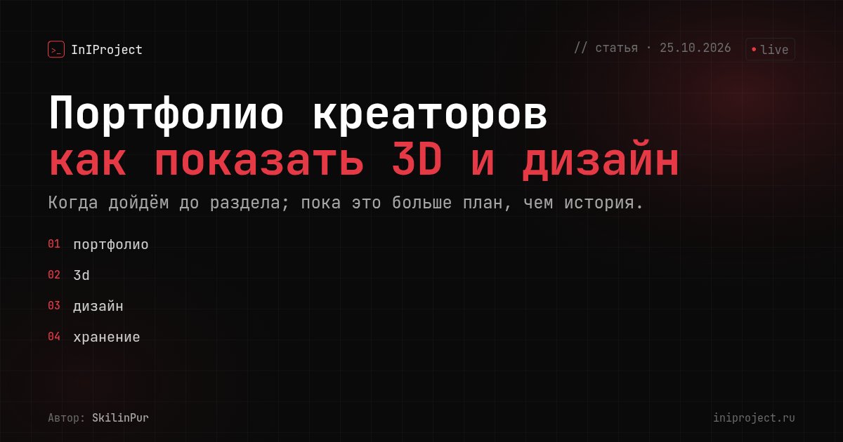 Портфолио креаторов: как показать 3D и дизайн